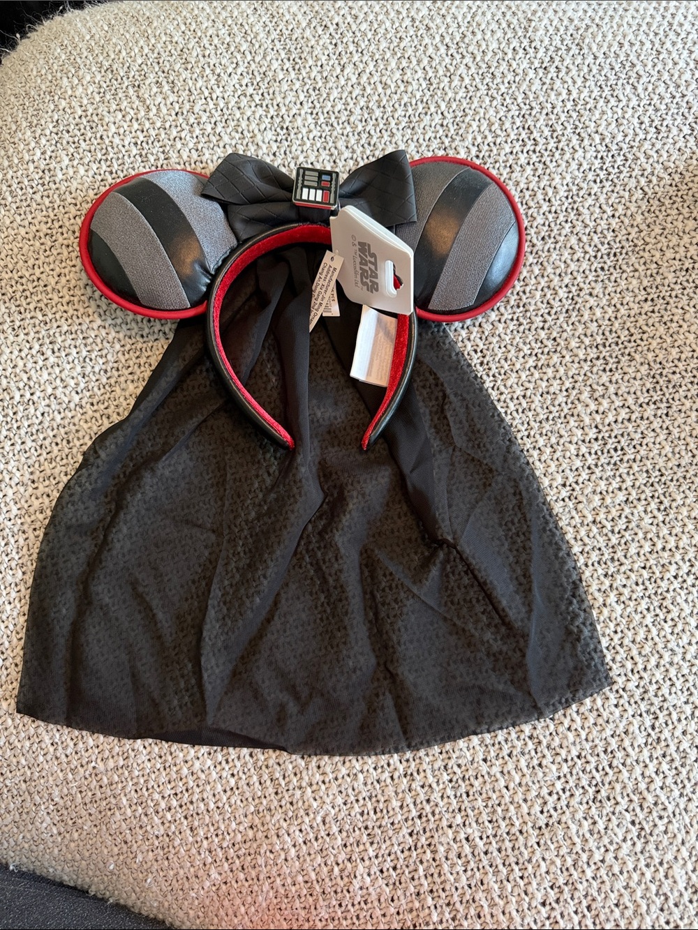 Star Wars Black and Red Droid Ear Headband with Bow and Cape